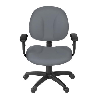 Romig Comfort Series Swivel Fabric Computer Task Chair with Adjustable Arms - Grey