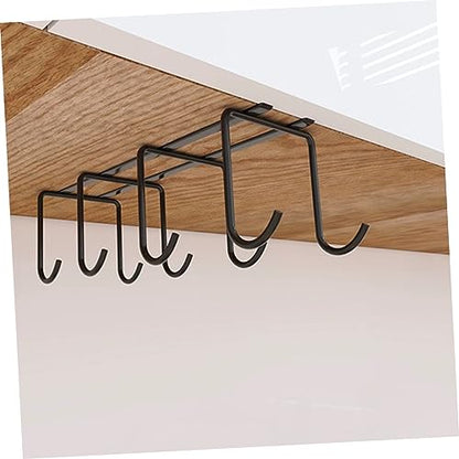 PRETYZOOM Cup Holder Under Cabinet Stand Rack for Mugs Drying Hanger for Kitchen Bottle Organizer - color: Black