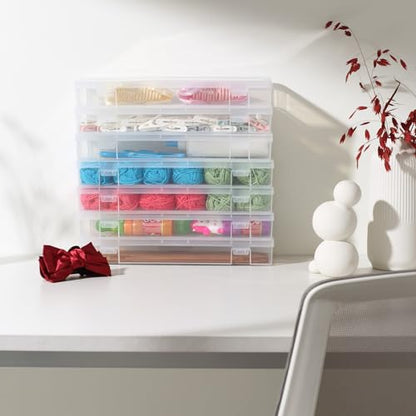 6 Pack Large Plastic Storage Boxes with Lids, Craft Jewelry Life Item Organizer for Puzzles, Pens, Rings, Needle and Thread, Nail Polish, Remote Controls - size: Large - 6 Pack