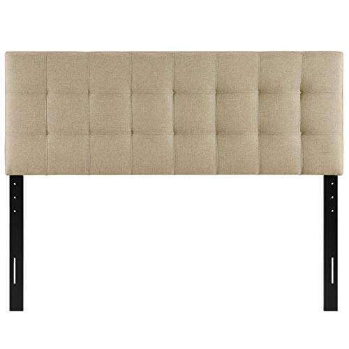 Modway Lily Tufted Linen Fabric Upholstered King Headboard in Beige - color: Beige, size: King