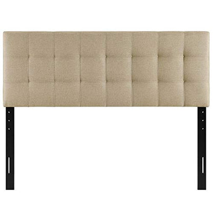 Modway Lily Tufted Linen Fabric Upholstered Full Headboard in Beige - color: Beige, size: Full