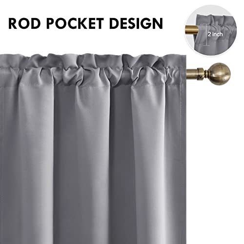 DWCN Blackout Curtains for Bedroom Living Room 38 x 63 Inch Long Grey | 2 Panels Set, Room Darkening, Thermal Insulated, Light Blocking, Rod Pocket Drapes, Noise Reducing Window Treatments - color: Grey, size: 38"W x 63"L (Pack of 2)