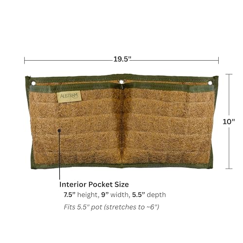 Wall Hanging Planter, 2 Pocket, Hanging herb Planter, wall Mounted Plant Holder, Vertical herb Garden, Plant Hanger Indoor, Boho Kitchen Decor, Porch and Balcony Decor, Fence planters - style: 2 Pockets