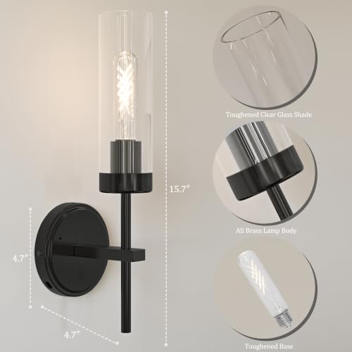 Black Battery Operated Wall Sconce Set of 2, Wireless Wall Sconces with Remote Control, Rechargeable 3000K Dimmable Wall Light for Bedroom Living Room Bathroom Hallway Entryway Stairwell - color: Black, size: 2 Pack