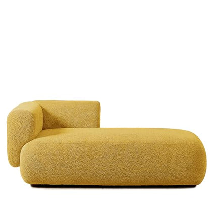 ERYE Boucle Upholstered Right Facing Chaise Lounge Indoor for Living Room Bedroom,Comfy Single Chaise Lounge Modern Leisure Recliner Sleeper Sofa Daybed, Easy Assemble - color: Yellow/R