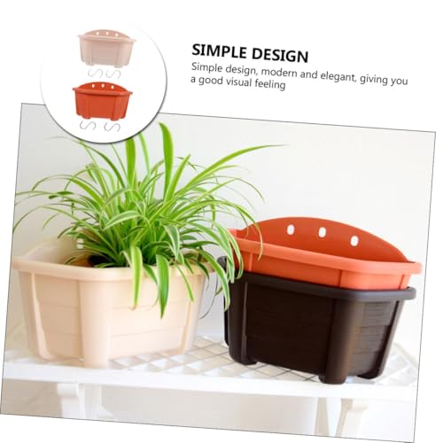 POPETPOP 2Pcs Modern Half Dome Hanging Planters for Use Durable Flower Pots Beige White Brick Red for Wall Balcony and Garden Decor