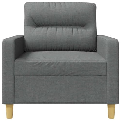 Dark Gray Fabric Sofa Chair, Comfy Accent Armchair with Matte Finish Metal Legs for Living Room, Compact Reading Chair for Small Spaces Bedroom, 30.7 W - size: Single