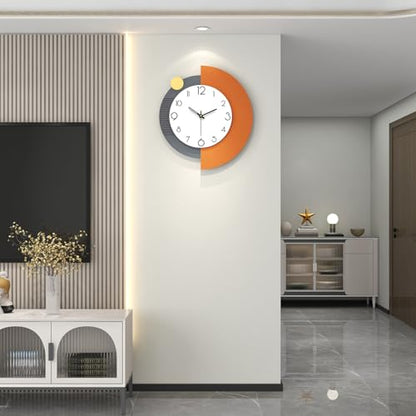 FLEBLE Decorative Wall Clock Silent Large Clock Battery Operated Home Decor | Analog Quality Quartz Wall Clock for Living Room,Kitchen,Office,Bathroom,Bedroom,Classroom Wall Decor,18x20 inches - size: 18*20in