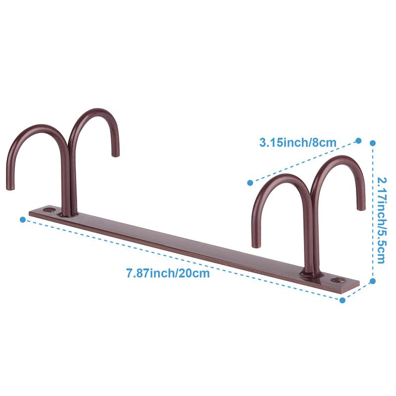 FOMANSH Mug Rack Under Cabinet - Coffee Cup Holder, 8 Mugs Hooks Under Shelf, Display Hanging Cups Drying Hook for Bar Kitchen Utensils Brown - color: Brown, size: 2 Pack