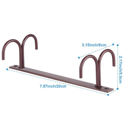 FOMANSH Mug Rack Under Cabinet - Coffee Cup Holder, 8 Mugs Hooks Under Shelf, Display Hanging Cups Drying Hook for Bar Kitchen Utensils Brown - color: Brown, size: 2 Pack