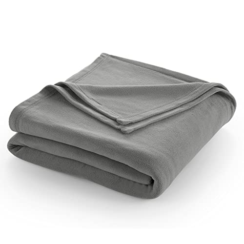 Full/Queen Size Fleece Blanket | Comfy Supersoft Fleece Blanket Full Size – All-Season Light Weight Throw Blanket | Luxuriously Soft | Throw Blanket for Couch and Sofa | Machine Wash | Gray - color: Grey, size: Full Queen