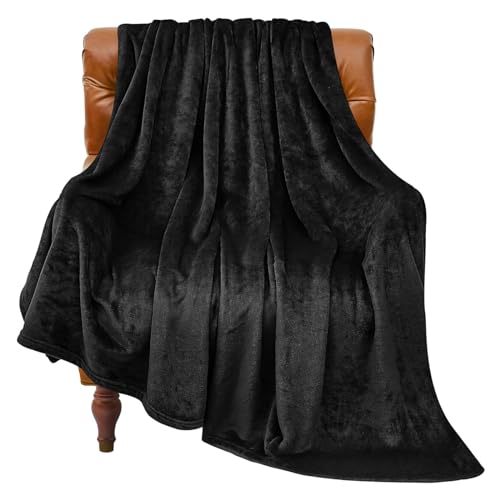 BEDELITE Fleece Blanket Soft Plush Throw for Couch Black 50"x70" | Ultra Soft Fleece, Plush Microfiber, Lightweight Warmth, All Season Comfort, Fade Resistant, Machine Washable, Couch Sofa Bed - color: Black, size: Throw XL(50"x70")