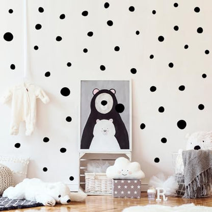 TaoBary 15 Sheet 300 Pcs Irregular Polka Dot Boho Wall Decals,Black | Removable Modern Vinyl Boho Wall Stickers Terrazzo Pattern for Playroom Bedroom - color: Black