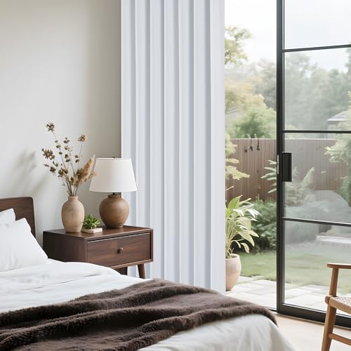 PONY DANCE White 100% Blackout Short Curtains for Kitchen Over Sink, 2 PCS | Black Out Small Window Curtains for Bathroom, Thermal Insulated Half Window Cafe Drapes, 34" W x 36" L - color: White, size: 34"W x 36"L (Pack of 2)