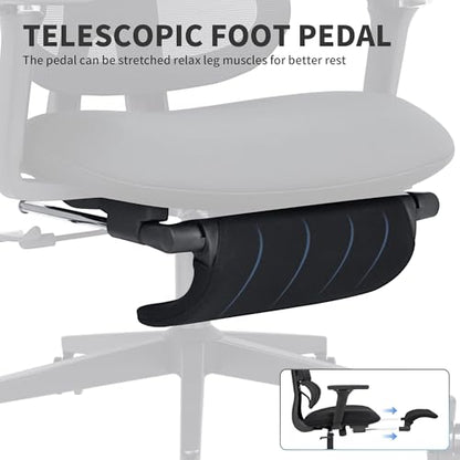 Ergonomic Office Chair with Footrest, 90-135° Reclining High Back Desk Chair with Lumbar Support, 2D Headrest, 4D Armrests, Computer Chair for Long Hours, Black - color: Black