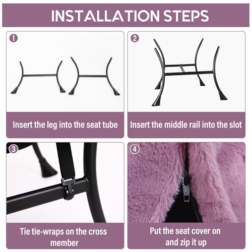 Modern Lazy Chair with Ottoman Lounge Accent Reading Chair for Living Room | Foldable Footstool,Removable Cover,Soft Padded Seat & Backrest,Upholstered Comfy Chair for Bedroom,Dorm,Office,Small Space - color: Plush Purple