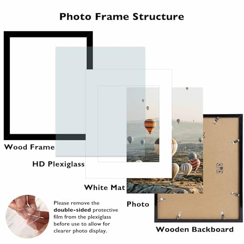 10x14 Picture Frame Set of 12 for 30 x 40 cm Diamond Art Painting, Display 8.5x11 with Mat or 10x14 without Mat, Wood 10 by 14 Wall Gallery Poster Photo Frames Bulk with 8.5x11 Mat,12 Pack, Black - color: Black, size: 10x14 inch