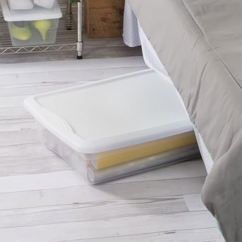 Sterilite 12-Pack 41 Quart Storage Box, Stackable Clear Plastic Bins with Snap-On Lids - Heavy-Duty Organizing Containers for Closet, Bathroom, and Office - size: 41 Quart, style: 12 Pack