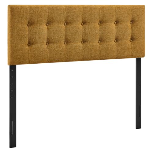 Modway Emily Full Size Performance Fabric Headboard in Copper - Linen-Like Upholstery with Button Tufting and 7 Adjustable Height Positions - color: Copper, size: Full