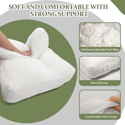 JZHLLA 3 PCS Shredded Foam Sofa Back Cushions Replacement Fluffy Memory Sponge Couch Pillow with Quilted Design 31x18x5 Inch Lumbar Support Pillow for Sofa Bed Floor - size: 3PCS