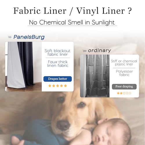 PANELSBURG Navy Blue Linen Blackout Curtains for Boys Bedroom, Thermal Insulated Nursery Curtains Boy, 63 Inch Length - color: Navy, size: 50"W x 63"L (Pack of 2)