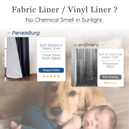 PANELSBURG Navy Blue Linen Blackout Curtains for Boys Bedroom, Thermal Insulated Nursery Curtains Boy, 63 Inch Length - color: Navy, size: 50"W x 63"L (Pack of 2)