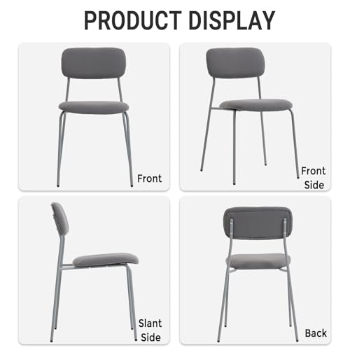 Sidanli Reception Chair Set of 4, Stackable Waiting Room Seating for Office, Lobby, and Guest Use, Grey - color: Grey