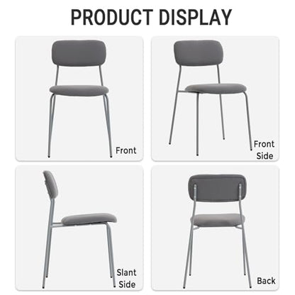 Sidanli Reception Chair Set of 4, Stackable Waiting Room Seating for Office, Lobby, and Guest Use, Grey - color: Grey