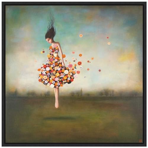 Amanti Art Framed Canvas Wall Art 30x30 Boundlessness in Bloom by Duy Huynh, Framed Wall Art Canvas, Abstract Artwork, Modern Decor, Large Poster Painting for Living Room, Bedroom, Bathroom, Kitchen, - color: Sylvie Black, size: 30"L x 30"W