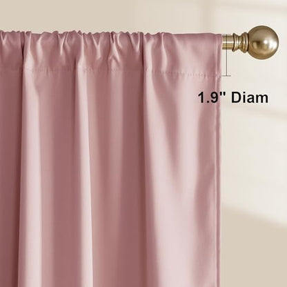 NICETOWN 100% Blackout Pink Curtains 63 inches Long, Rod Pocket Light Blocking Window Treatment Thermal Insulated Drapes for Girls Room, W52 x L63, 2 Panels - color: Pink, size: 52"W x 63"L (Pack of 2)