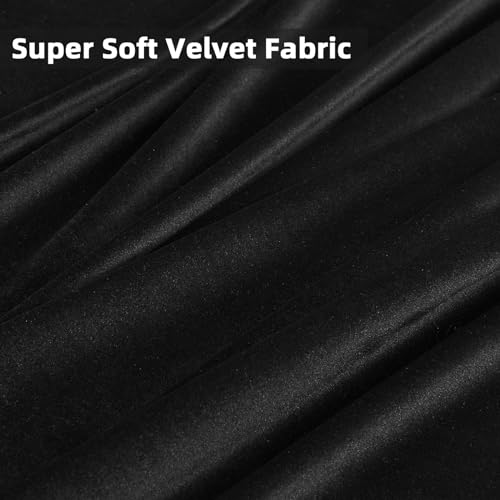 Joydeco Black Velvet Curtains 63 inch Length 2 Panels, Luxury Blackout Rod Pocket Thermal Insulated Window Curtains, Super Soft Room Darkening Drapes for Living Dining Room Bedroom,W52 x L63 inches - color: Rod Pocket | Black, size: 52"W x 63"L (Pack of 2