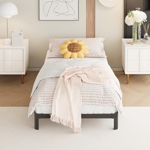 Yicensen 8 Inch Twin Bed Frames No Box Spring Needed, Heavy Duty Metal Twin Size Platform Bed Frame with Rounded Corner Legs, Easy Assembly, Noise Free, Black - size: Twin, style: 8 Inch