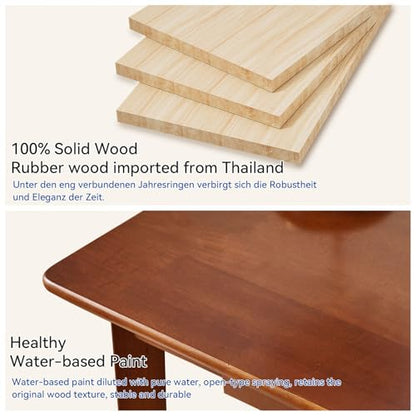 Aibiju Wood Writing Desk with Drawer and Hanging Rod, Small Computer Desk Table, Work Table, Study Desk, Small Wooden Dining Table Brown YD-WD01H - color: Brown, size: Length 39 in