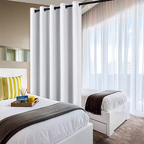 DWCN Patio Sliding Door Curtains - Extra Wide Curtains for Glass Door, Room Divider Blackout Thermal Curtain Grommet Panel with Grommet Top for Bedroom Partition, 6.7ft Wide x 7ft Tall, Greyish White - color: Greyish White, size: 80"W x 84"L (Pack of 1)
