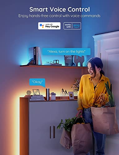 Govee RGB WiFi Led Strip Lights, 16.4ft Smart Led Lights with Music Sync Works with Alexa & Google Assistant, Smart Light Strip for Bedroom, Party, Eaves (ETL Certified Adapter Included)