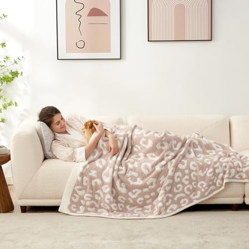 Snuggle Sac Ultra Soft Beige Leopard Blanket Twin Size - Oversized Reversible Cheetah Bedding Blanket, Leopard Pattern Throw Blankets for Bed, Sofa, Couch, 60x80 inches - color: Leopard Beige, size: Twin(60"x80")