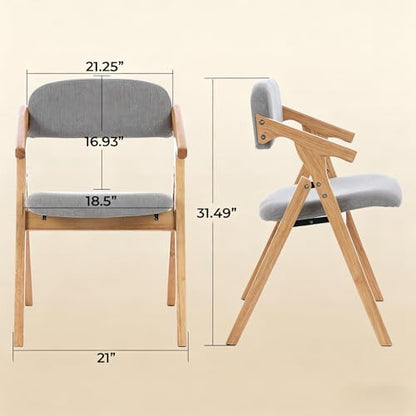 Folding Chairs with Padded Seats,Wooden Stackable Dining Chair,Easy to Store Foldable Dining Chairs for Kitchen, Living Room, Wedding Party Picnic (Dark Gray) - color: Dark Gray