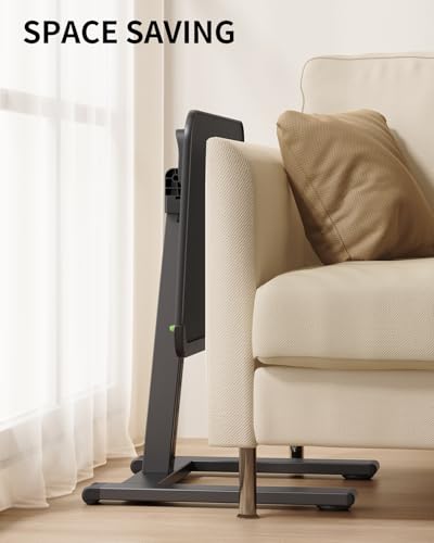 SAIJI Sturdy TV Tray Table with Wheels, Heavy Duty Metal TV Trays for Couch | Height & Tilt Adjustable Desk for Bed, Sofa, Recliner, Portable Small Foldable Tables, Rolling Tray for Eating in Living Room - size: 21.6"x 15.5"