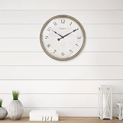 10" Silent Modern Farmhouse Wall Clock, Gray Oak Finish | Battery Operated, Regular Arabic Numeral, Accurate & Easy to Read for Living Room, Bedroom, Kitchen & Home Office - color: Light Gray Oak, size: 10 inch