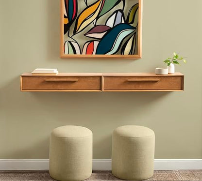 Kate and Laurel McCutcheon Modern Floating Console Table for Entryway, 30 x 9 x 6, Natural Wood, Decorative Transitional Floating Entryway Table for Use as Living Room Storage Wall Shelf