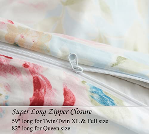DAUAOTO Bedding Duvet Cover Full Size 82"X86" + 2 Pillowcases Set, Print Cotton Bedding for Kids Teen Girls, Rose Flower Garden - color: Pattern 4#, size: 82"x86" Full Cover + 2 Shams
