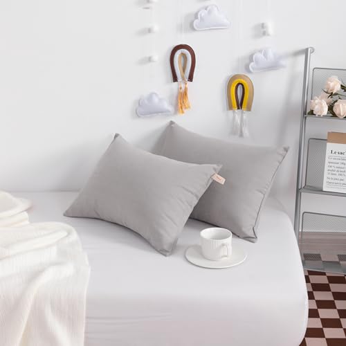 NTBAY Tiny Pillows, Down Alternative 7"x11" Microfiber Mini Pillow for Travel, Pets, Soft Machine Washable Small Pillows for Neck, Wrist, Lumbar and Knee, Light Grey - color: Light Grey, size: 11"x7"