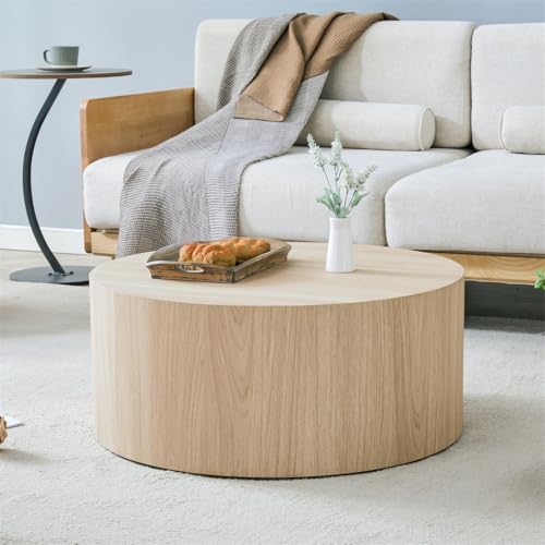Round Coffee Table for Living Room Table, Modern Wood Coffee Table, Center Table, No Assembly Required - Ready to Use - color: 24'' Natural Wood, size: 24'' Round Coffee Table