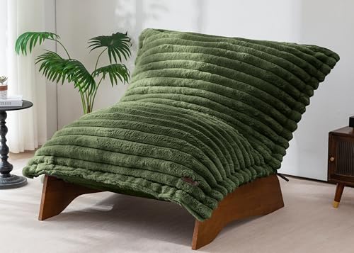 MAXYOYO Adjustable Living Room Chair, 3-Position Bean Bag Chair with Frame | Upholstered Accent Chair with Frame, Removable Cushion, Soft Reclining Lounge for Bedroom, Apartment, Office, Green - color: Striped Green