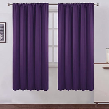 Purple Blackout Curtains/52 x 72 Inch/Set of 2 Panels Room Darkening Curtains for Bedroom - color: Purple, size: 52"W x 72"L (Pack of 2)