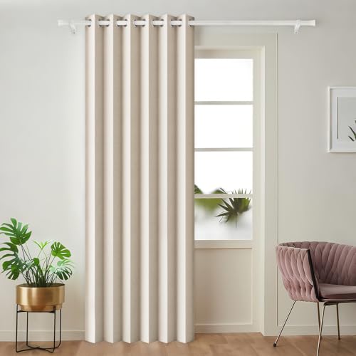 Full Blackout Memory Trained Pleated Curtains with Magnetic Closure, Thermal Insulated Solid Color Drape for Bedroom,Living Room, 1 Panel, W45 x L72, Sand - color: Sand, size: 45"W x 72"L (Pack of 1)