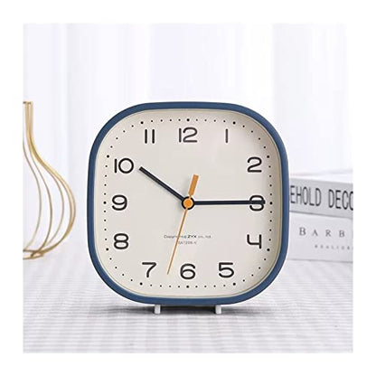 Modern Simple and Fashionable Small Table Clock Holder with Dual-Purpose Silent Bedroom Bedside Desk Table Decor(Blue) - color: Blue