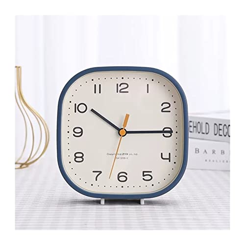 Modern Simple and Fashionable Small Table Clock Holder with Dual-Purpose Silent Bedroom Bedside Desk Table Decor(Blue) - color: Blue