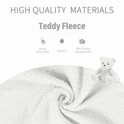 Office Chair with Wheels, Home Office Computer Chair with Flip-up Armrest, Comfy Desk Chair Teddy Fleece, Beige - color: Light Beige