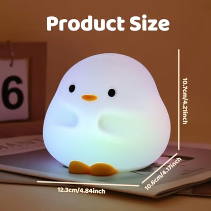 Rytinazzz Duck Night Light, Color Changing Mode & 50-Hour Battery, Squishy Silicone Lamp for Kids Room, USB Rechargeable with Timer, Mothers Day Gifts - color: Colorful Duck